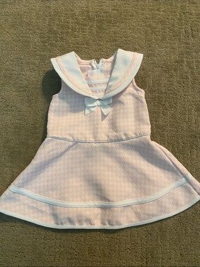 Bonnie Baby Pink and White Sailor-Style Formal Dress